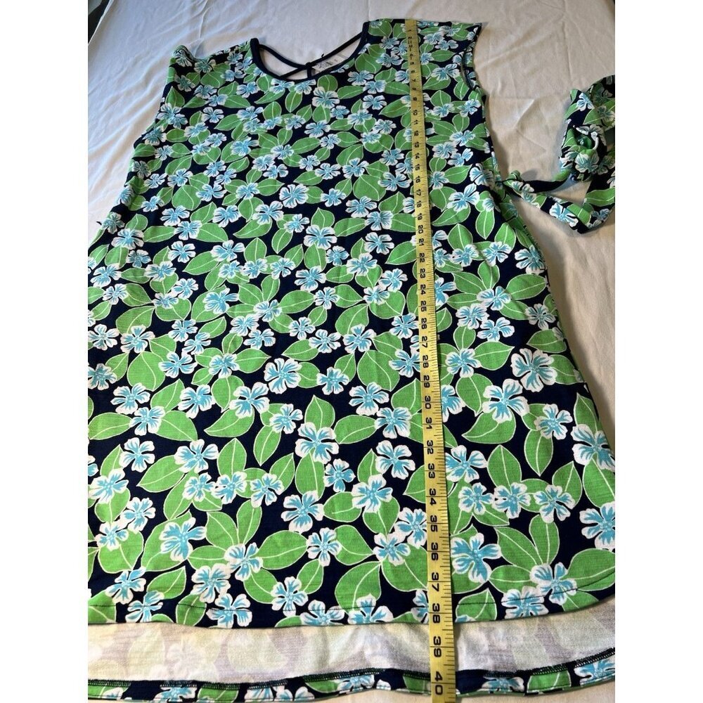 NWT Talbots Dress Sz XLPetite Floral Fields Open Back Green Blue 50+ UPF Outdoor - Picture 6 of 8
